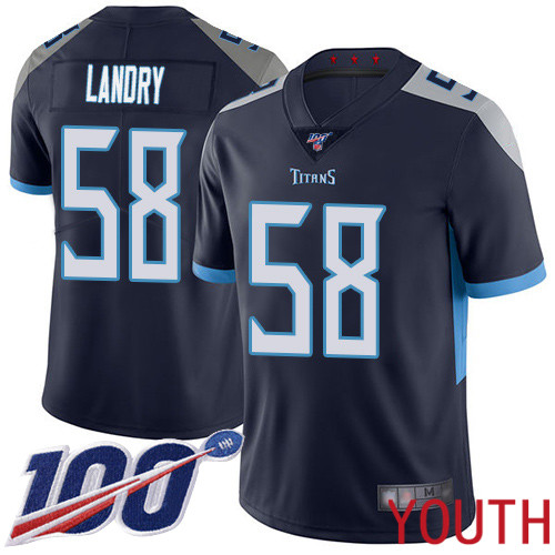 Tennessee Titans Limited Navy Blue Youth Harold Landry Home Jersey NFL Football #58 100th Season Vapor Untouchable